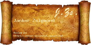 Janker Zsigmond névjegykártya